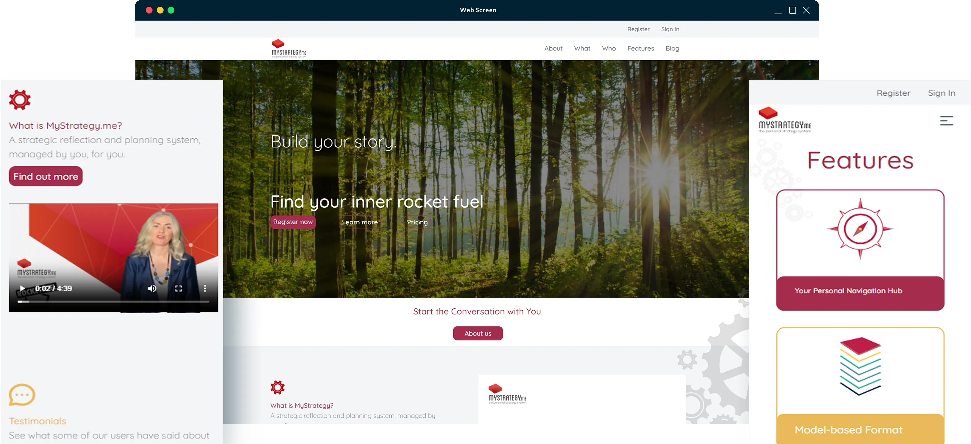 My Strategy website screenshots