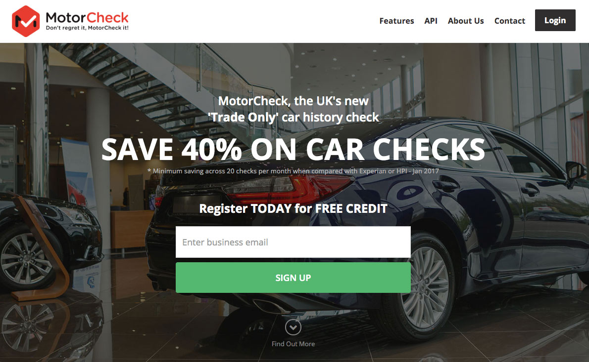Motorcheck UK Trade homepage